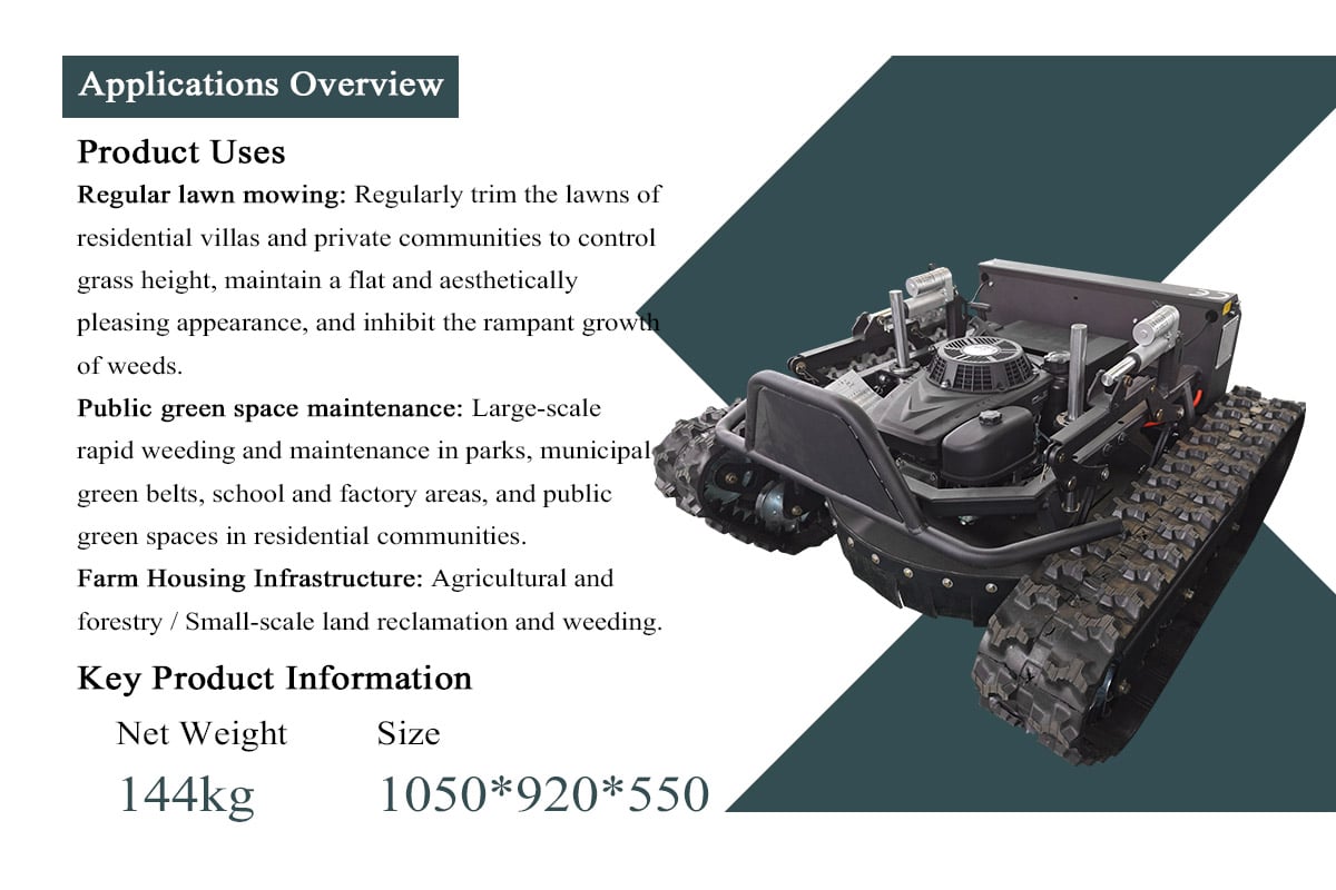 Black Zhaolu Model 550 crawler slope mower for steep hillside, park and agricultural green space trimming
