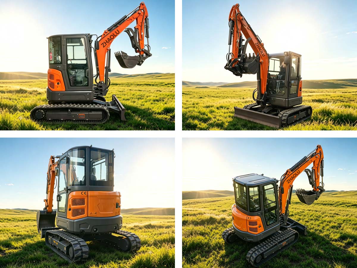 Zhaolu Model 35 mini excavator equipped with thickened durable excavator arm for various small construction and agricultural projects