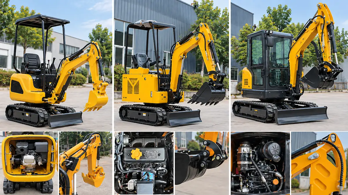 Mini Excavator Configuration and Price Factors Mini excavator engine, hydraulic system and machine configuration comparison