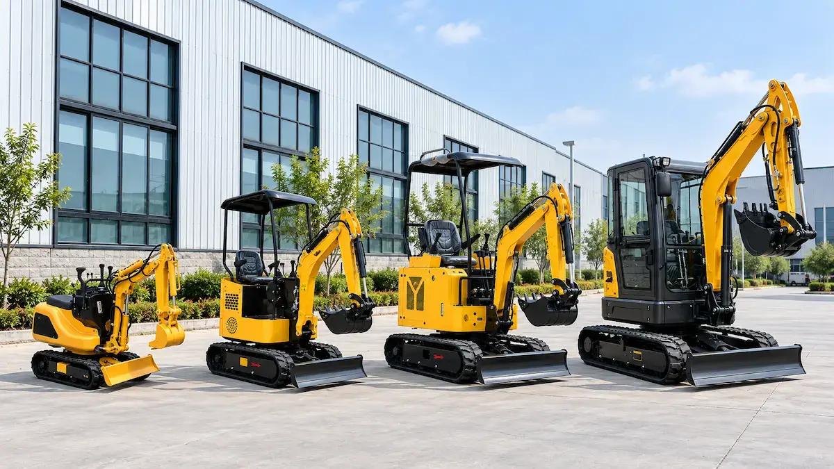 Mini Excavator Wholesale Product Mix Mini excavator wholesale product mix with 0.5 ton, 0.7 ton, 1.2 ton and 2.5 ton excavators